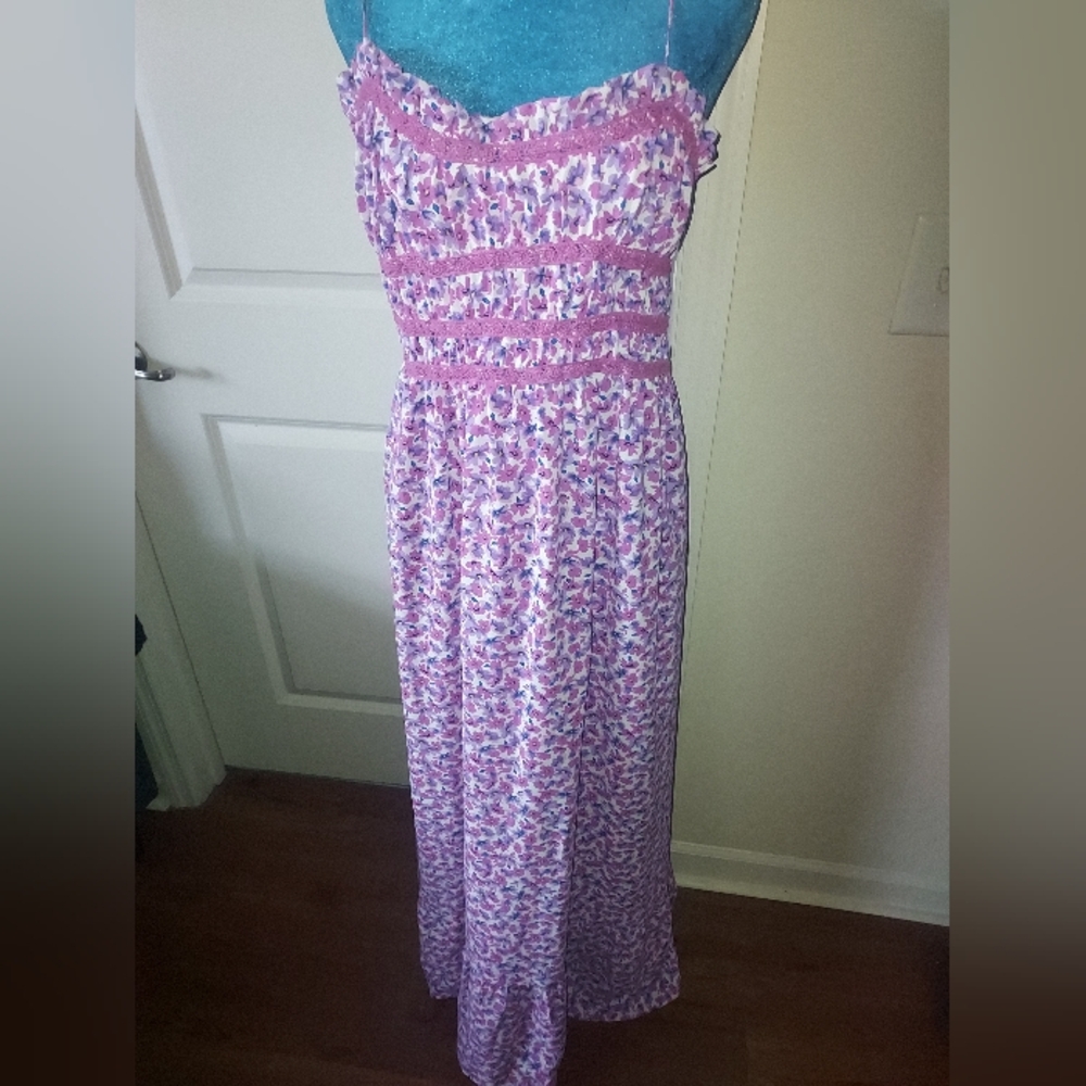 Pink Lily Pink and Purple Floral Dress